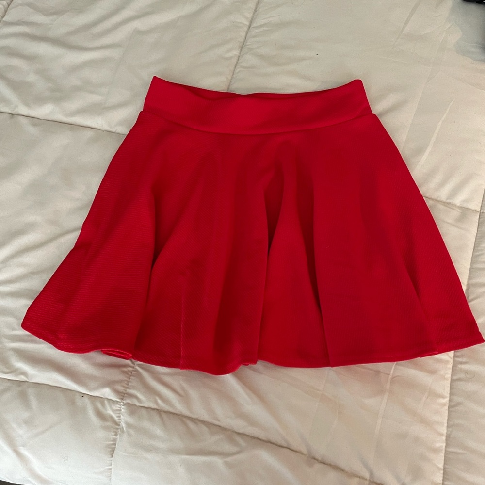 Red Mini Skater Skirt